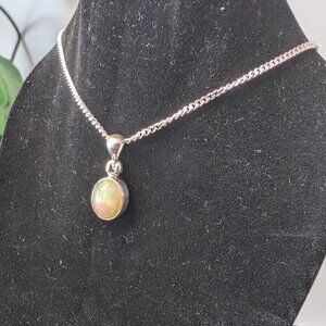 Opal Sterling Silver Pendant